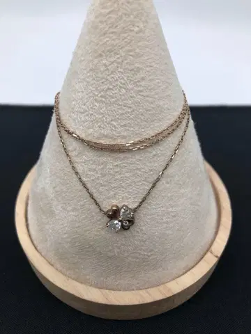 플라워 모티브 목걸이 로즈 골드