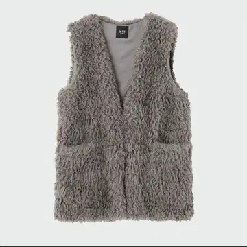 PLST 플라스테 인조 모피 베스트 M 사이즈