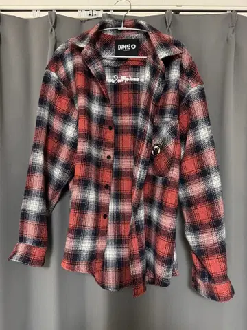 EXAMPLE 플란넬 체크 셔츠 M 사이즈