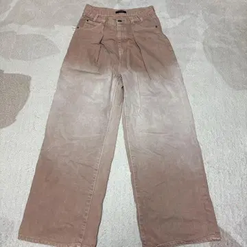 JEANASIS 컬러 턱 데님 와이드 팬츠 핑크 M