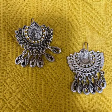 보헤미안 스타일 프린지 귀걸이 실버