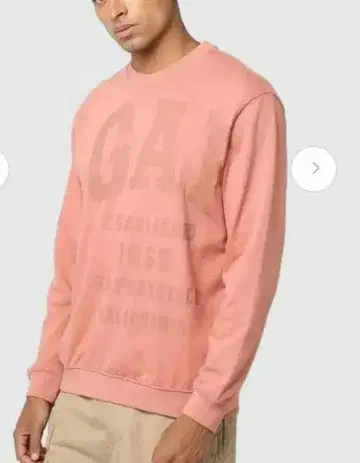 새상품급 GAP 살몬 핑크 로고 맨투맨