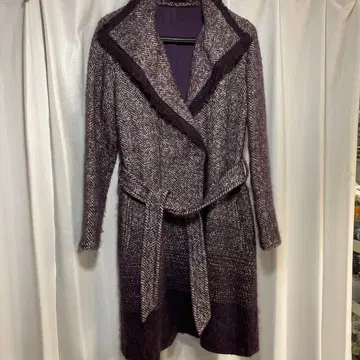 울 혼방 헤링본 롱 코트