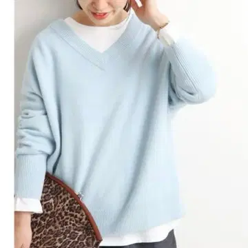 IENA*AQUA V넥 풀오버 프리 사이즈
