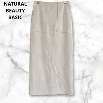 내추럴 뷰티 베이직 스웨이드풍 타이트 스커트 롱 기장 M