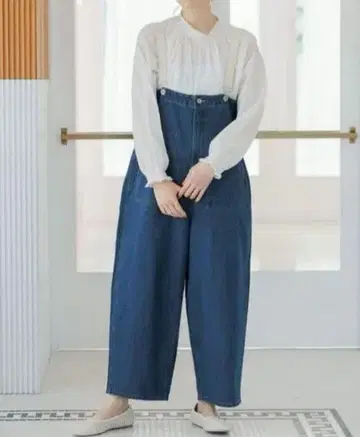 스튜디오 클립 서스펜더 하이웨스트 워크 데님 살로펫