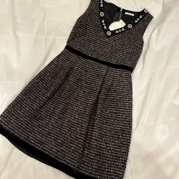 [ 택 포함 미사용 새상품 ] 아베닐 에투알 트위드 원피스