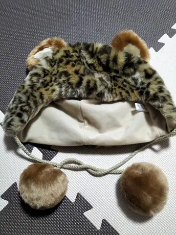 유니버설 USJ 팬캡 레오파드 무늬 복슬복슬