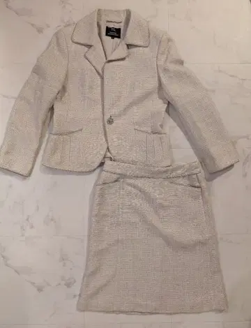 23구 세레모니 수트 셋업 트위드 화이트 S