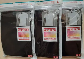 유니클로 히트텍 크루넥T 블랙 L 3장 세트