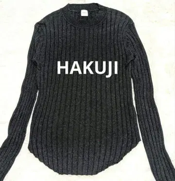 HAKUJI 하쿠지 코튼 캐시미어 리브 니트 차콜