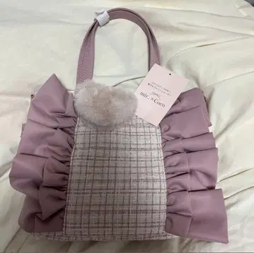 미사용 새상품 시마무라 x coco 트위드 토트백 [ 핑크 ]