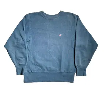 90s USA제 리버스 위브 맨투맨 눈 있음 스모크 블루