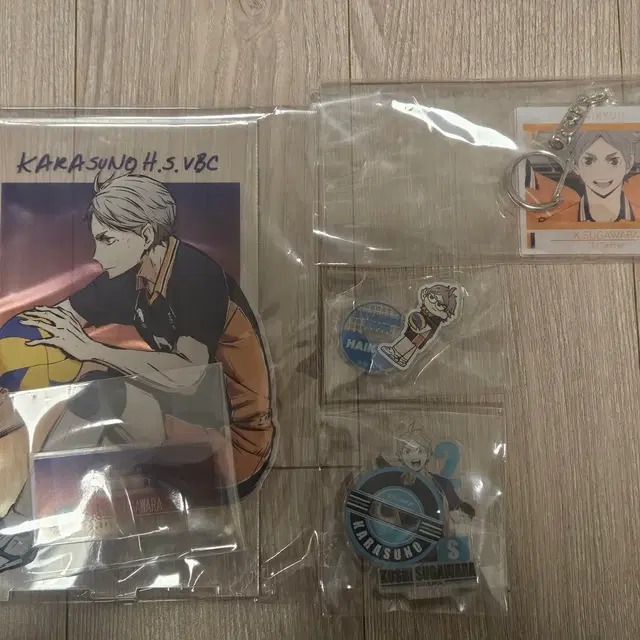 하이큐 스가와라 h.s vbc 및 지로리 아크릴스탠드 등 굿즈 일괄