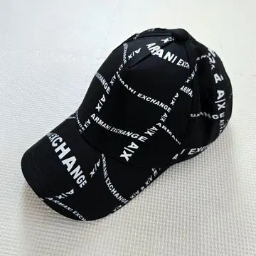 Armani Exchange 로고 캡 블랙