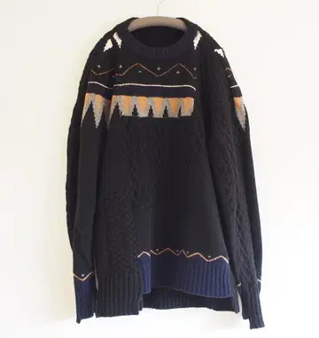 sacai 기하학 패턴 니트 블랙 사이즈 2