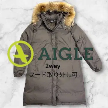 AIGLE 2way 다운 자켓 브라운 여성용 M