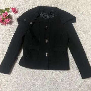 [ 새상품급 ] 마이클코어스 2WAY 울 숏코트 니트 옷깃 블랙 6 M