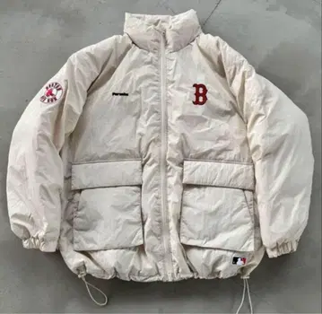 Perushu MLB 레드삭스 충전솜 스탠드넥 블루종 다운 M