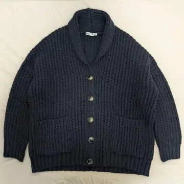 ZARA 네이비 가디건 숄카라