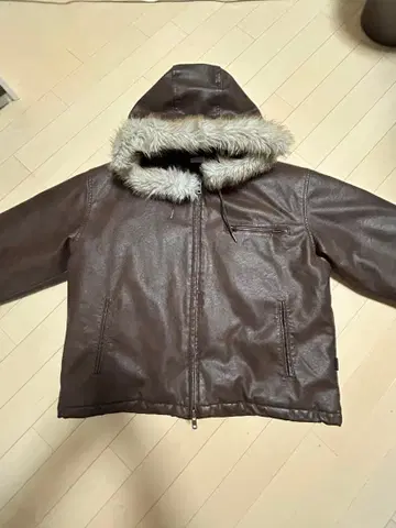 wish for ever 퍼 블루종 브라운 M 사이즈