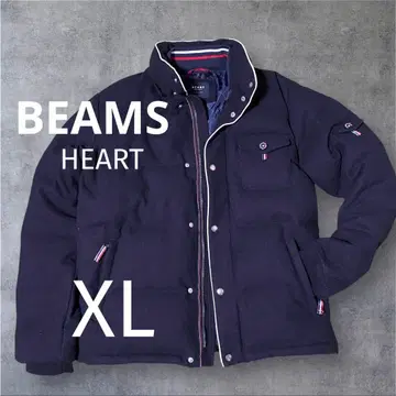 BEAMS HEART 울 다운 자켓 네이비 XL 방한