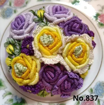 No. 837 자수 브로치 핸드메이드 5cm