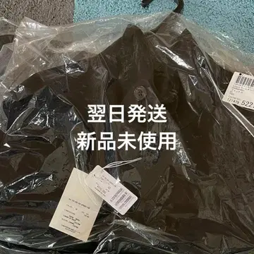 미사용 새상품 CABaN 울 개버딘 스탠드 카라 코트 블랙