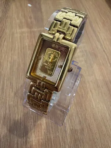 fine gold 시계 골드 직사각형 케이스 손목시계