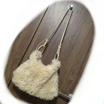 푸들 퍼 숄더백 베이지 2Way