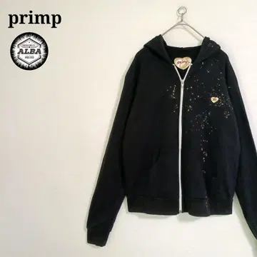PRIMP 프린프 후드티 집업 USA제 유니콘 블랙 L