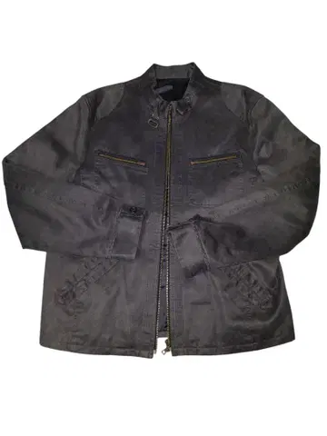 다크 그레이 스탠드 카라 자켓