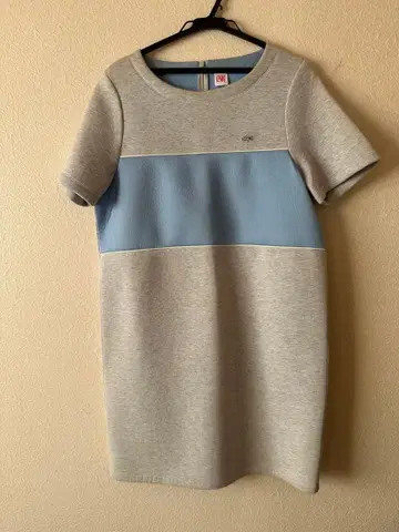 LACOSTE 반팔 미니 원피스 S 그레이/라이트 블루