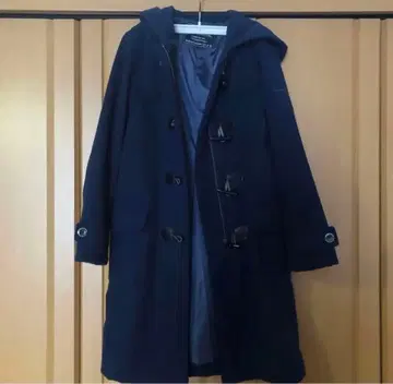 네이비 더플 코트 후드 부착