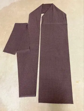 나고야 오비 브라운 바탕 화이트 도트 무늬