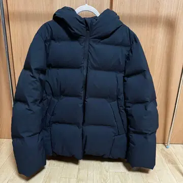 심리스 다운 후드티 블랙 L 사이즈