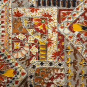 앤티크 명선 겉옷 (빨간색 브라운 계열 꽃 기하학)