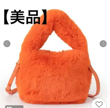 [새상품급] OPAQUE CLIP 오렌지 퍼 2WAY 숄더백