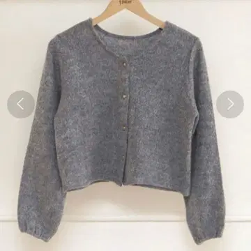 [ 새상품급 ] flower 하트 버튼 가디건 그레이