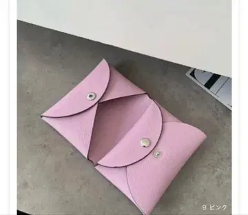 미사용 새상품 천연 가죽 코인 케이스 카드 케이스 프래그먼트 케이스 핑크