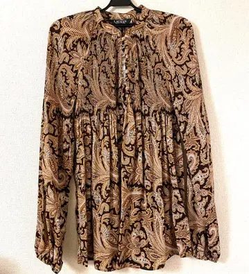 새상품급 새상품 미사용 로렌 랄프 로렌 페이즐리 긴팔 블라우스 택 포함