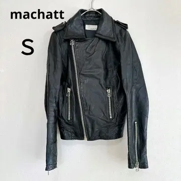 machatt 양가죽 램 가죽 라이더 자켓 블랙 S