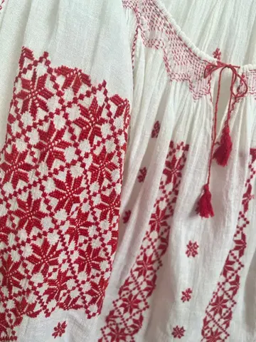 루마니아 자수 블라우스 빈티지