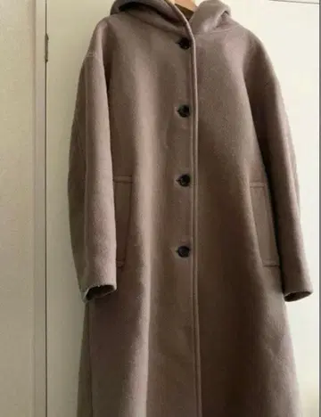 LOWRYS FARM 메리노 후드 롱 코트 F