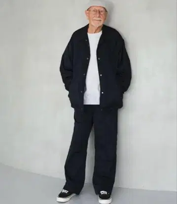 와이드 대드 나일론 팬츠