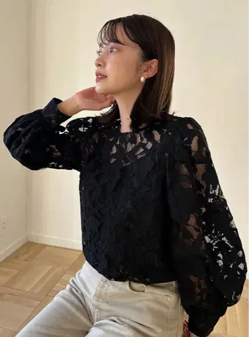 [미사용 새상품] anuans 코드 레이스 블라우스