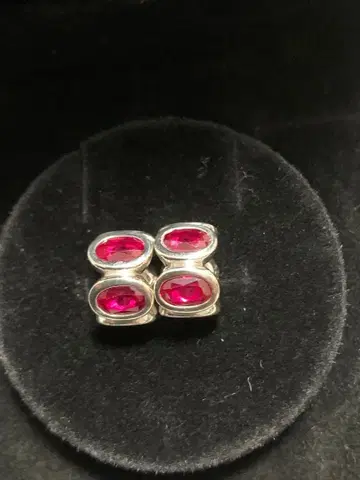 판도라 실버 925 빨간색 스톤 참 2개 세트