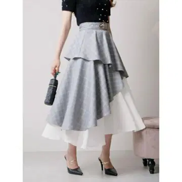 LIP SERVICE 아지메 레이어드 플레어 스커트 믹스 M 사이즈