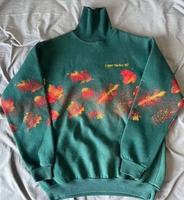 90s USA SPORTSWARE 하이넥 맨투맨 XL 그린