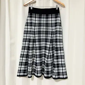 폴로 랄프로렌 롱 스커트 자카드 니트 체크 M